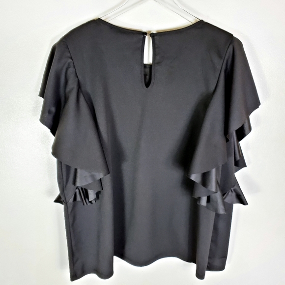 Ashley Stewart Black Rhinestone Trim Top Size 26/28 - Picture 6 of 6